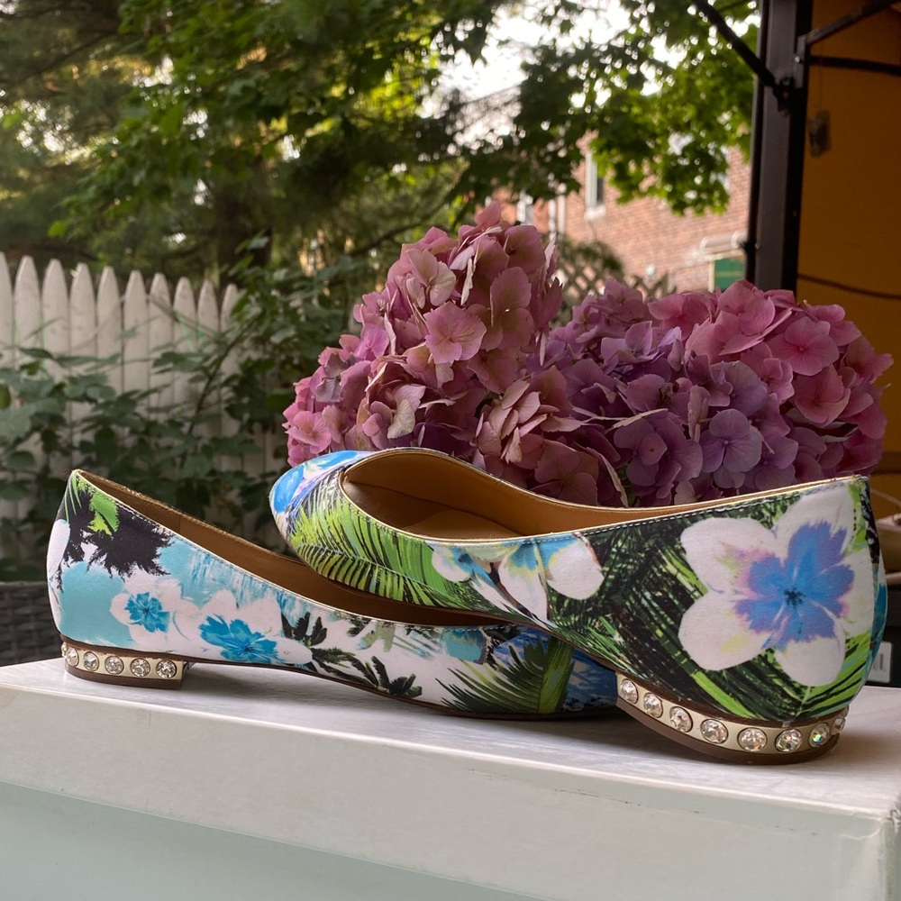 Studded Floral Flats